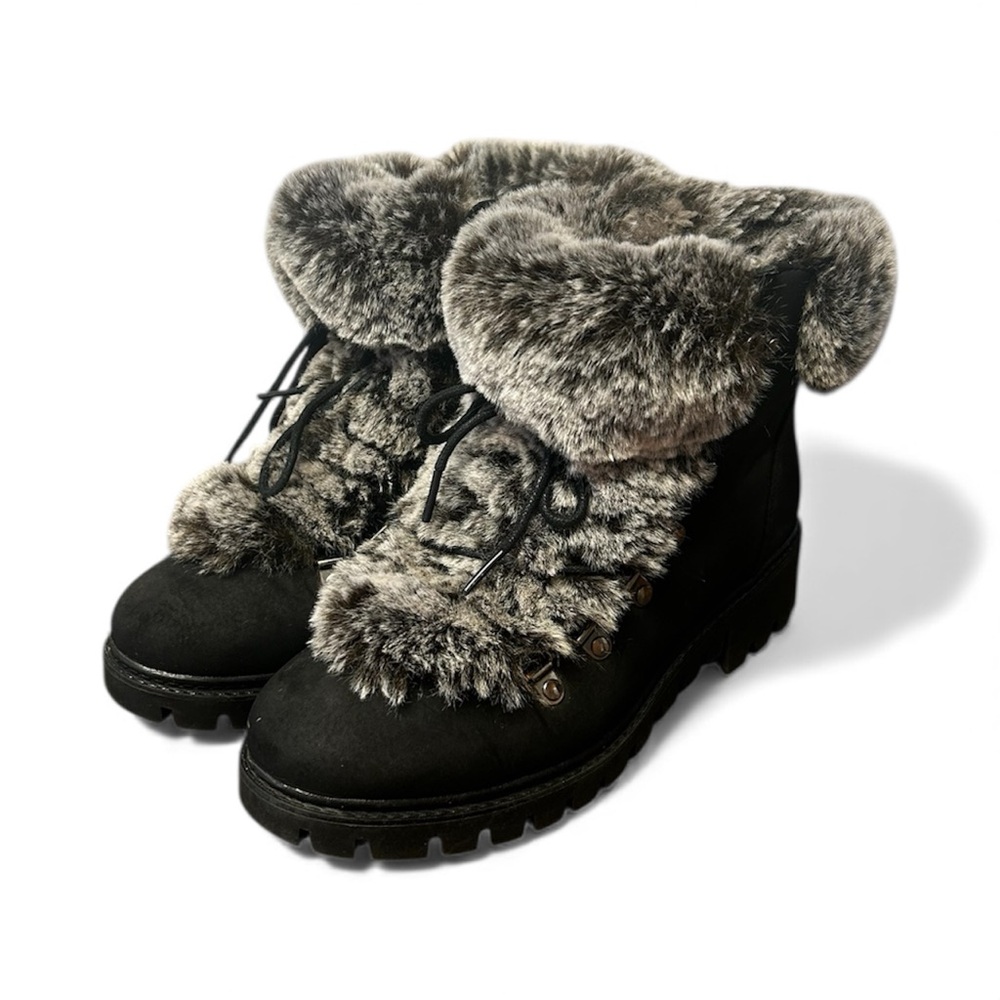 Steve Madden Black and Gray Ankle Boots